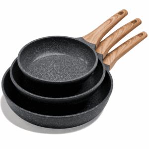 Carote 3-Piece Nonstick Frying Pan Set, 8", 9.5" & 11" Skillets, Induction Compatible Cookware