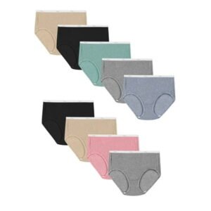 Hanes Women's Super Value Bonus Ribbed Cotton Brief Underwear, 6+3 Bonus Pack