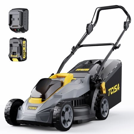 20V 13'' Cordless Lawn Mower, Grass Cutter with 4.0Ah Battery, 5 Adjustable Height Settings, Durable Manganese Steel Blades, for Small Lawn