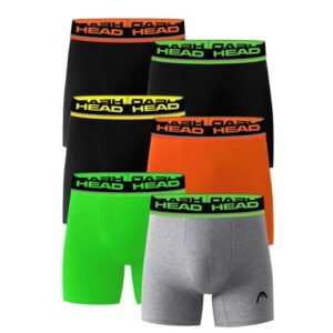 Men’s HEAD Performance Underwear Boxer Briefs in Hi-Viz Colors, 6-Pack (Sizes S–XL)
