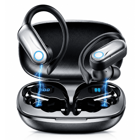 ETEPEHI Wireless Earbuds - 68Hrs Bluetooth 5.4 Headphone Sport, Bluetooth Earbuds Stereo Deep Bass Over Ear Bud with Earhooks, Wireless Headphones for Workout/Running