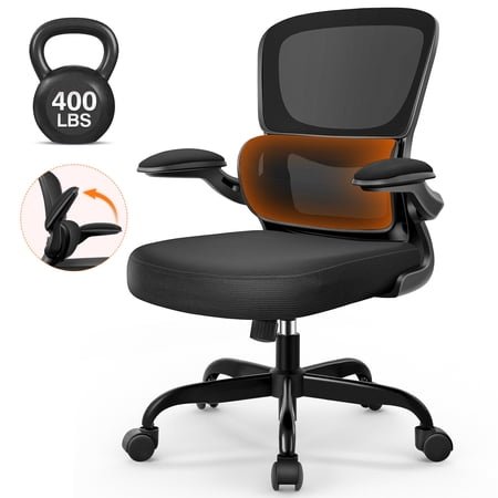 COOLHUT Office Chair, Ergonomic Desk Chair with Lumbar Support and Adjustable Armrests, Breathable Mesh Computer Gaming Chair, Reclining Task Chair for Home Office, Black