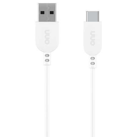 onn 3ft USB-C to USB-A Charging Cable, Certified, White, Compatible with iPhone 17, Samsung Galaxy, Pixel