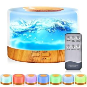 Noahstrong 700ml Essential Oil Diffuser, Oil Diffuser with 7 Colors Timmer Settings Remote Control Cool Mist Air Humidifier for Large Room Home Office