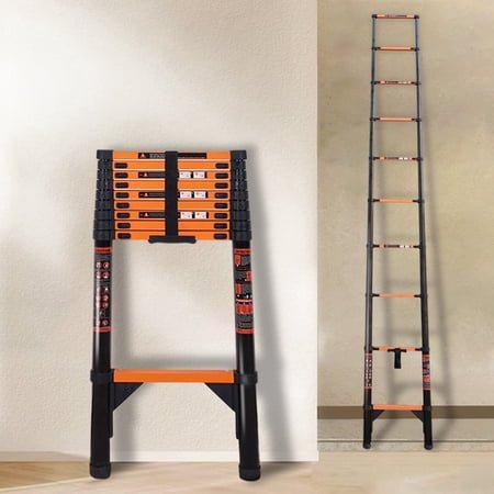 stusgo 12.8FT Telescoping Ladders, 3.9M Carbon Steel Extension Ladder, Heavy Duty 330lbs Capacity