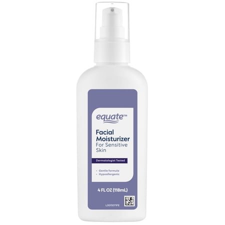 Equate Facial Moisturizer for Sensitive Skin, 4 fl oz, Dermatologist-Tested