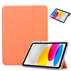 Case for iPad 10th Generation 10.9 Inch 2022,TECH CIRCLE Shockproof Cover Clear Transparent Back Shell with Pencil Holder Auto Sleep/Wake Cover for Apple iPad 10th Generation 10.9" 2022, Orange