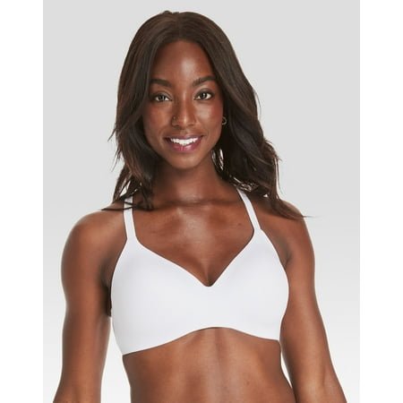 Hanes Womens No-Show Wireless Bra, Concealing Petals No-Show Bra with Convertible Straps, Sizes S-L+