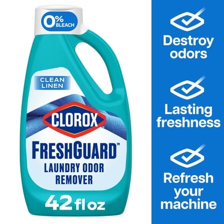 Clorox Fresh Guard Laundry Odor Remover, 0% Bleach, Color Safe, Clean Linen Scent, 42 fl oz