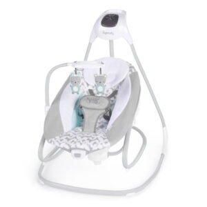 Ingenuity SimpleComfort 2-in-1 Vibrating Lightweight Baby Swing and Rocker Raylan, Gray