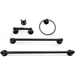 IDB Rust Resistant Towel Holders, Black, 5 Count