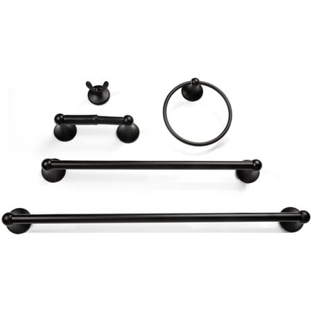 IDB Rust Resistant Towel Holders, Black, 5 Count