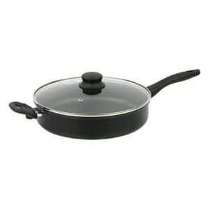 Mainstays 4 Quart Multi-Use Non-Stick 28cm Black Jumbo Cooker Frying Pan with Glass Lid