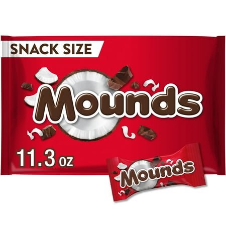 Mounds Dark Chocolate and Coconut Snack Size Candy, Bag 11.3 oz