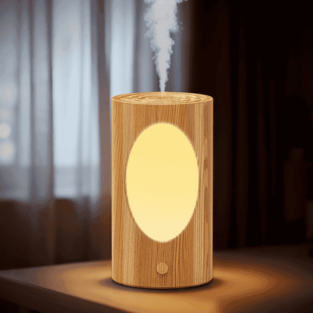 BCOOSS Humidifier for Room Home Quiet Ultrasonic Cool Mist Humidifier 3-IN-1 Essential Oil Diffuser for Plants,Light Wood Grain