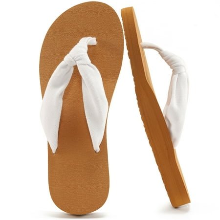 Ecetana Flip Flops for Women Comfort Yoga Mat Summer Beach Thong Sandals with Arch Support