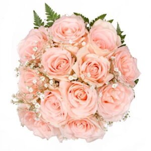 Mother's Day Creamy Peach Roses with Designer Vase