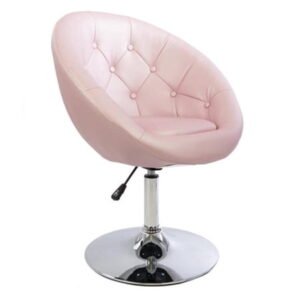 Impressions Vanity Antoinette Round Tufted 360 Degree Swivel Vanity Chair with Flat Base(Rose Gold)