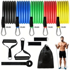BN-LINK 100Lbs Resistance Bands Set for Working Out, Workout Bands for Men and Women, Simple Exercising Bands Set for Strength Training Equipment at Home.
