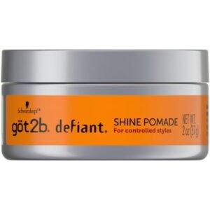got2b Defiant Shine Pomade, 2 Fl Oz, High Shine Hair Styling Pomade for Men and Women, Creates Texture, Control & Light Hold, Tames Unruly Hair, Suitable for Short to Medium Styles