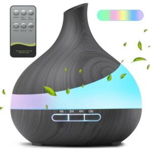 Noahstrong 550ml Essential Oil Diffuser, Upgraded Oil Diffuser for Large Room, Cool Mist Humidifier Air Diffuser with Remote Control 4 Timer Setting 14 Color Lights Waterless Auto Shut-Off