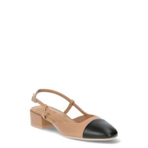 Time and Tru Women's Faux Leather Block Heel Slingbacks