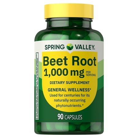 Spring Valley Beet Root Dietary Supplement, 1000 mg, 90 Count