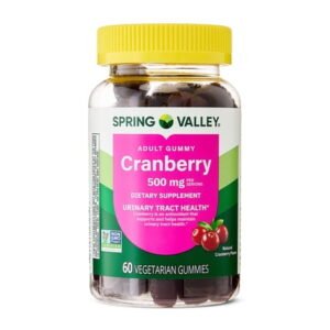 Spring Valley Cranberry Gummies Urinary Tract Support Dietary Supplement, 500 mg, 60 Count