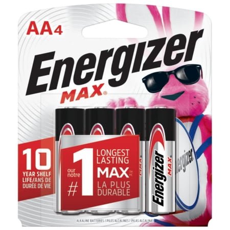 Energizer MAX AA Batteries (4 Pack), Double A Alkaline Batteries