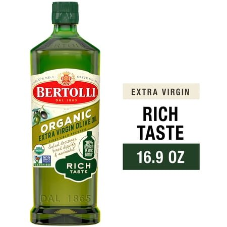 Bertolli Organic Extra Virgin Olive Oil, Rich Taste, First Cold Pressed, Contains Polyphenols, 16.9 oz