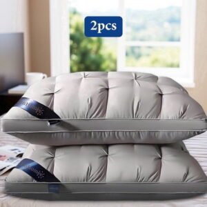 Bed Pillows 2-Pack Luxurious Hotel-Quality Pillows,Resistant to Flattening, All-Season,Gray