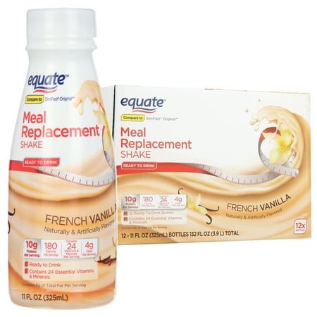 Equate Meal Replacement Shakes, French Vanilla, 11 fl oz, 12 Ct