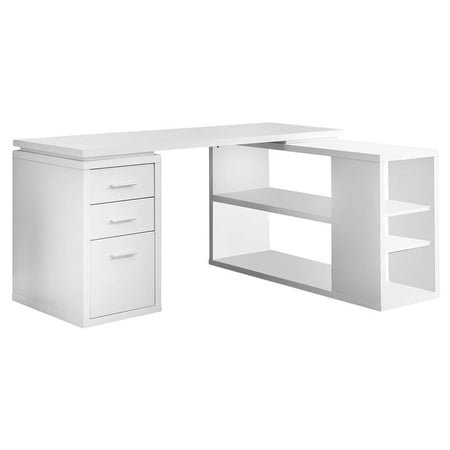 Monarch Specialties L Shaped Modern Home Office Corner Computer Desk, White