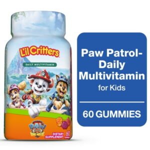 L’il Critters Paw Patrol Childrens Multivitamin Gummies for Childrens Health, Mixed Fruit, 60 Count