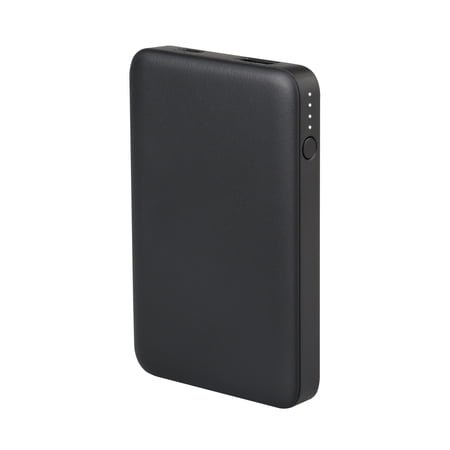 onn 5000mAh Portable Power Bank with USB-C and USB-A ports, Compact Size, LED Indicator Lights, Black - Compatible with iPhone, iPad, AirPods, Samsung Galaxy, Note, Pixel & More
