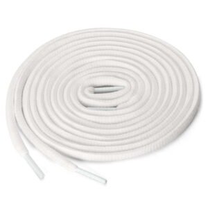 INSPIRE CHIC Unisex 2 Pairs Half Round Oval Shoelaces for Boots Athletic Sneakers White 100 cm/39.5"