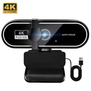 Atzeste Webcam 4K HD USB Autofocus PC Webcam with Dual Mics for PC Laptop Computer Gaming Streaming Webcam