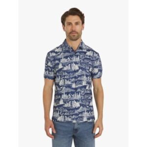 Chaps Men's and Big Men's Short Sleeve Performance Printed Polo Shirt, Sizes S-3XL
