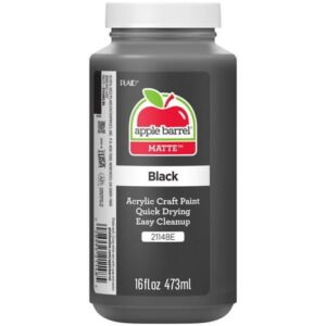 Apple Barrel Acrylic Craft Paint, Matte Finish, Black, 16 fl oz