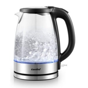 Comfee 1.7L Glass Electric Kettle with Auto Shut Off & Temperature Control