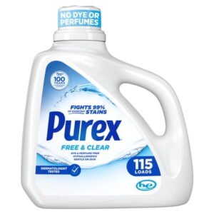 Purex Free & Clear Liquid Detergent, Sensitive Skin, 150 fl oz, 115 loads