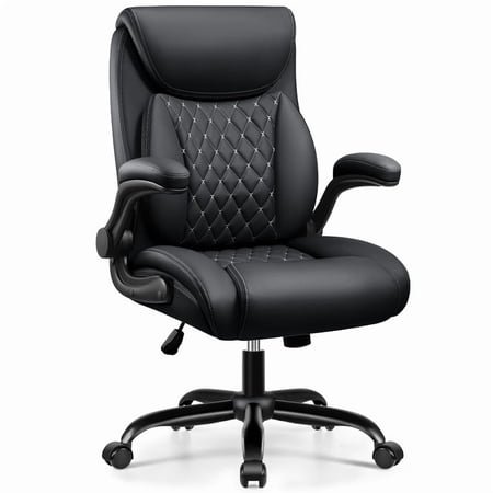 FelixKing Leather Office Chair 500Lbs, Ergonomic Desk Chair with Adjustable Armrest Lumbar Support, Big and Tall Office Chair, Executive Computer Chair for Home Office, Black