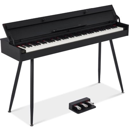 Best Choice Product Modern 88 Key Fully Weighted Desk Style Digital Piano w/ Metal Legs, 3 Sustain Pedal - Black