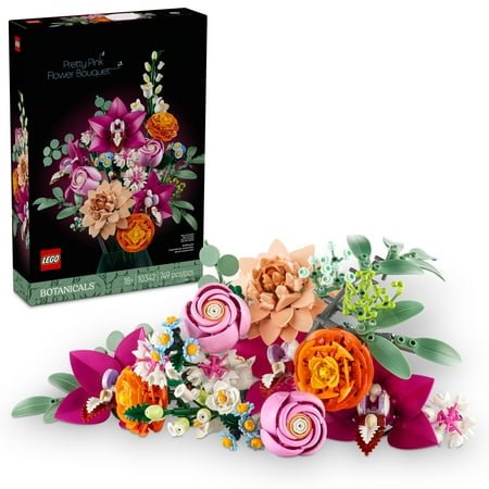 LEGO Botanicals Pretty Pink Flower Bouquet Building Set for Adults - Artificial Flowers for Decor or Table Display - Gift for Birthdays - 10342