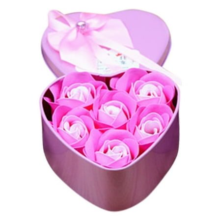 Giyblacko Valentine's Day Artificial Flower Rose Soap Flower Gift Box Valentine's Day Creative Gift Rose Flower Heart Gift