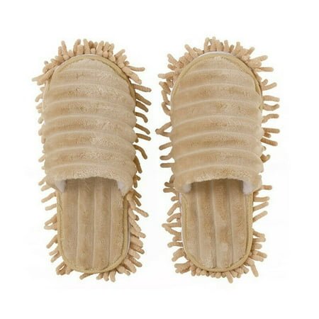 Dengmore Lazy Mop Slippers Walking Cleaning Dust Warm Durable Polishing Floor 1 Pair for Kitchen