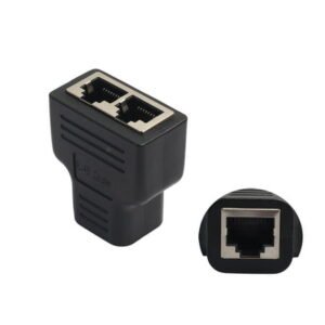Kiplyki RJ45 Splitter Adapter 1 to 2 Dual Female Port CAT 5/CAT 6 LAN Ethernet Socket