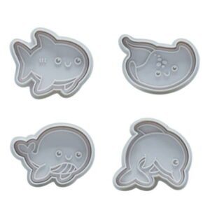 Fridja 4-Piece Set Cookie Fondant ers Sea Animals Cookie Mould DIY Baking Kit Kitchen Baking Supplies