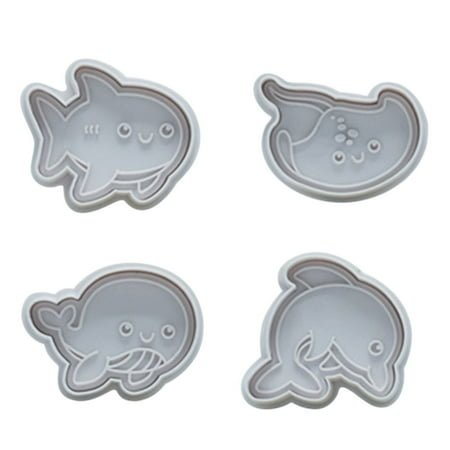 Fridja 4-Piece Set Cookie Fondant ers Sea Animals Cookie Mould DIY Baking Kit Kitchen Baking Supplies