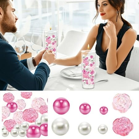 TUOBARR Valentine's Day Vase Filled With Vase Filled With Beads Decoration Set
